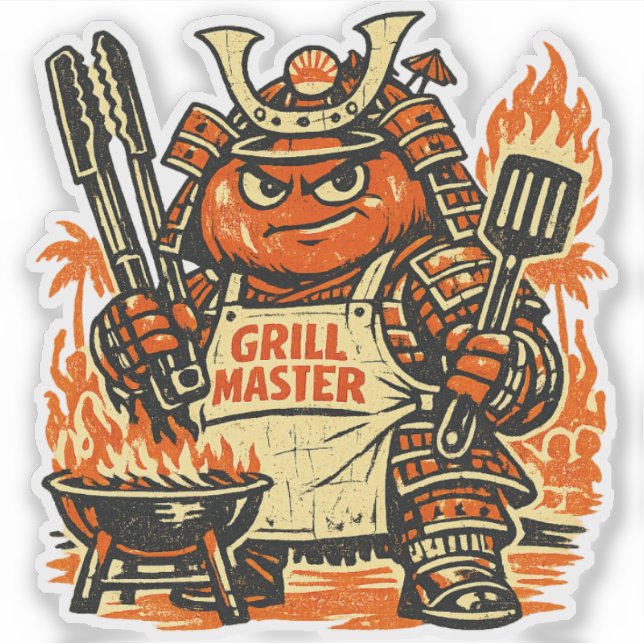 Tomato Tank BBQ Commander — Vintage Summer Grill  (Front)