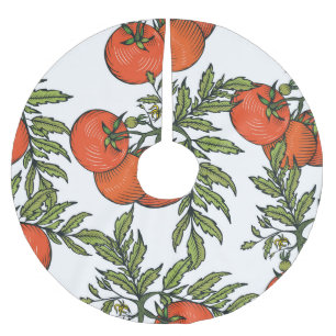 Tomato Vintage: Farm Market Illustration. Brushed Polyester Tree Skirt