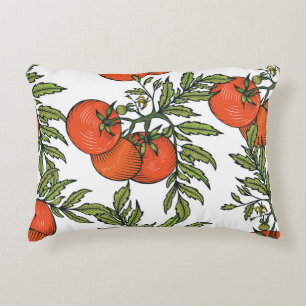 Tomato Vintage: Farm Market Illustration. Decorative Cushion