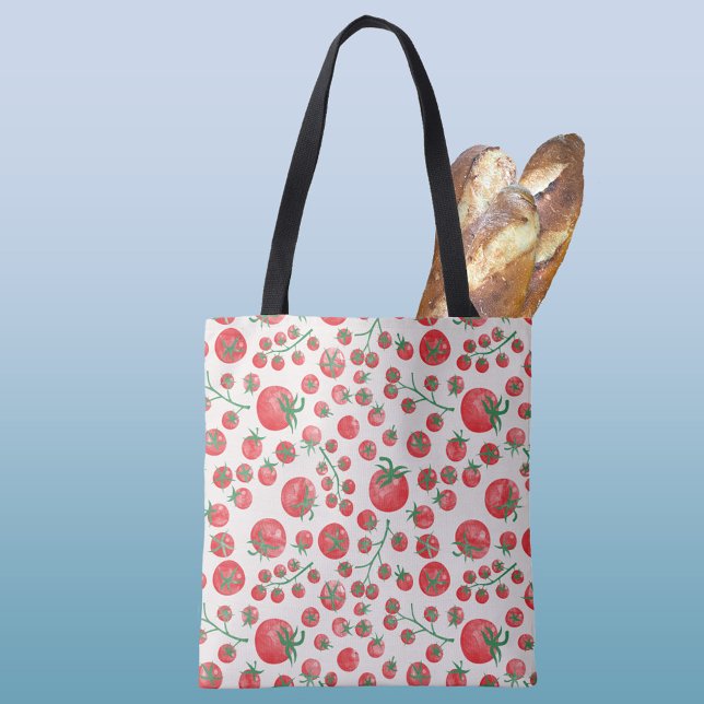 Tomato Watercolor Tote Bag (Watercolor tomato pattern tote bag)