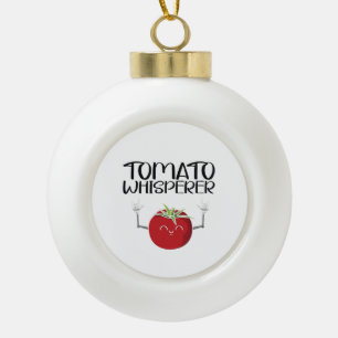 Tomato Whisperer Ceramic Ball Christmas Ornament