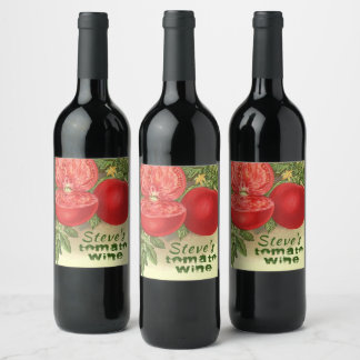 Tomato Wine Artsy personalised distressed font Wine Label