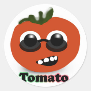 Tomato with sunglasses classic round sticker