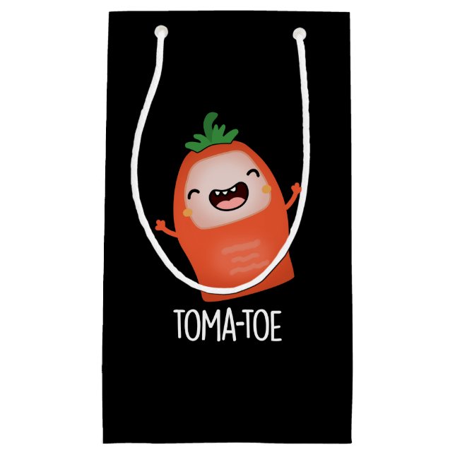 Tomatoe Funny Tomato Pun Dark BG Small Gift Bag (Front)