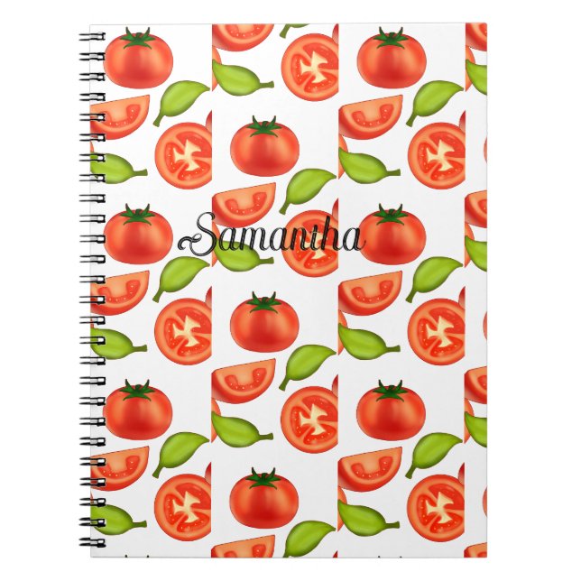 Tomatoes And Oregano Leafs Notebook (Front)