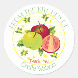 Tomatoes Baking Canning   Thank You Classic Round Sticker