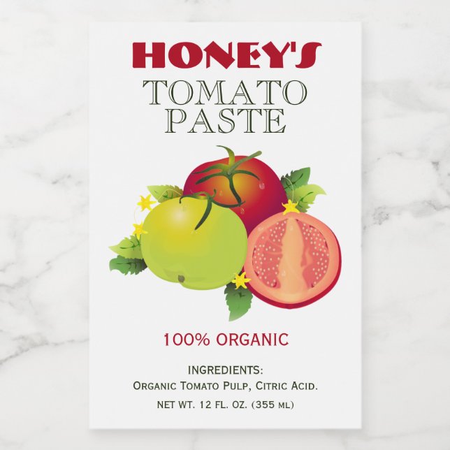 Tomatoes Fruit Vegetable Canning Food Label (Single Label)