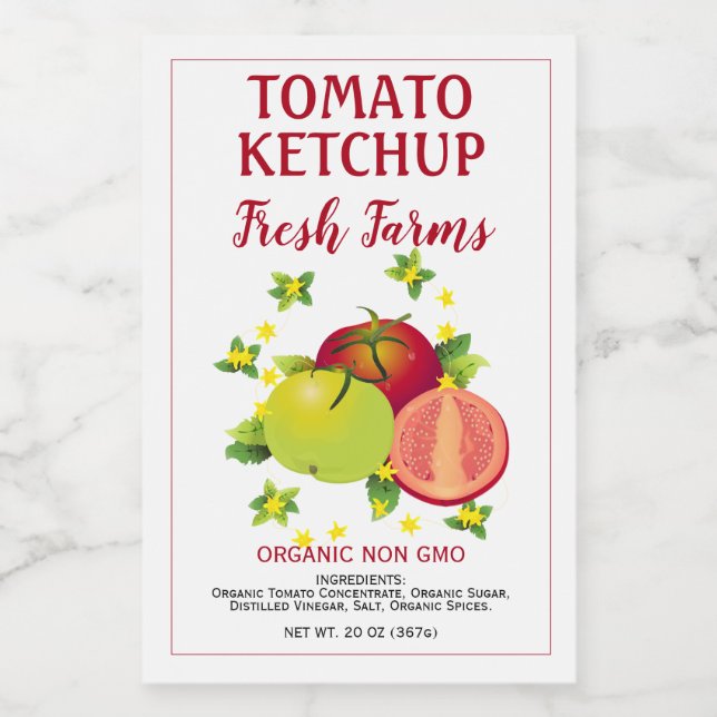 Tomatoes Fruit Vegetable Garden Food Label (Single Label)