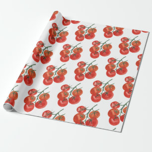 Tomatoes gift wrap watercolor