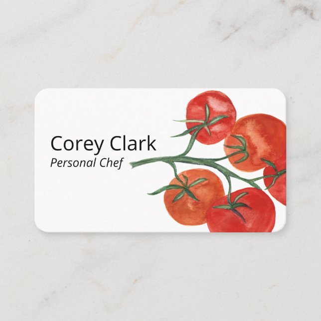 Tomatoes Healthy Personal Chef Nutritionist Modern Business Card (Front)