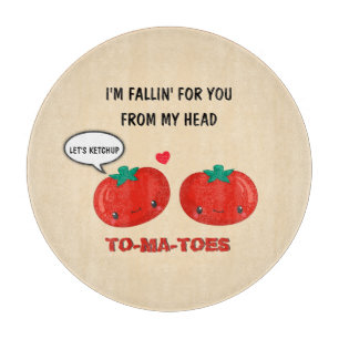 Tomatoes In Love Cute Romantic Valentine's Day Cutting Board