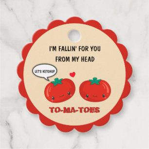 Tomatoes In Love Cute Romantic Valentine's Day Favour Tags
