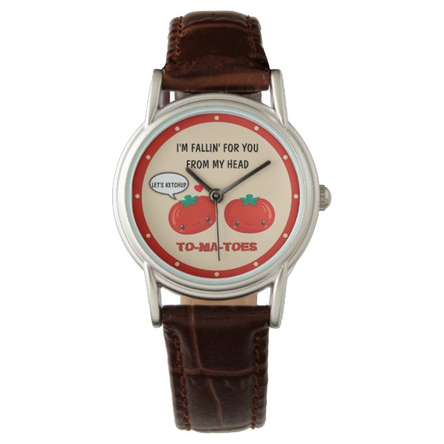 Tomatoes In Love Cute Romantic Valentine's Day Watch (Front)