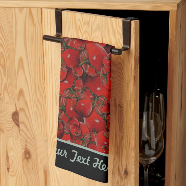 Tomatoes Kitchen Towel - Optional Personalisation (Thirds Fold)
