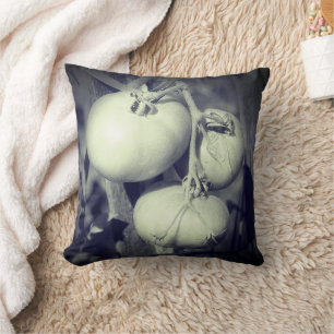 Tomatoes On The Vine Black And White Cushion