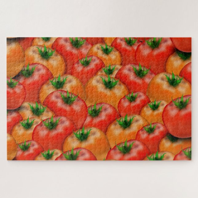 Tomatoes Pattern Impossible Hard Challenge Foodie Jigsaw Puzzle (Horizontal)