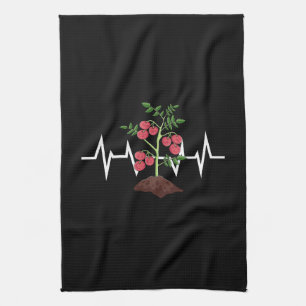Tomatoes Plant Heartbeat Tea Towel