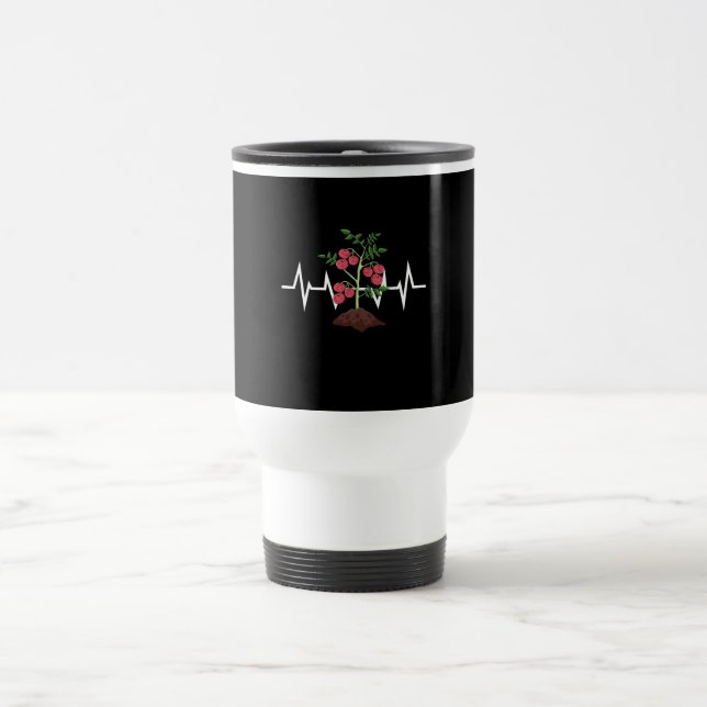 Tomatoes Plant Heartbeat  Travel Mug (Center)