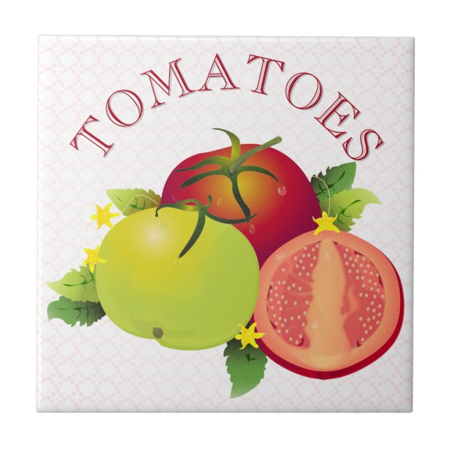 Tomatoes Vegetables Fruit Garden Ceramic Tile (Front)
