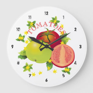 Tomatoes Vegetables Fruit Garden Large Clock