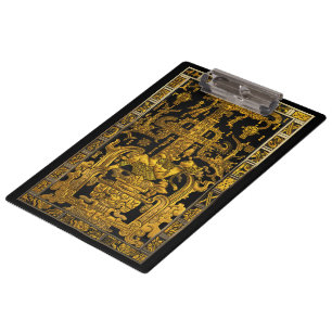 Tomb of Pakal - Gold Palenque Astronaut Clipboard