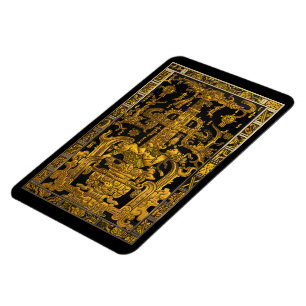 Tomb of Pakal - Gold Palenque Astronaut Magnet