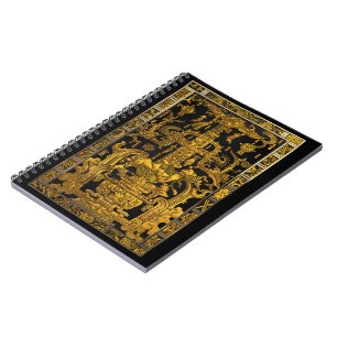Tomb of Pakal - Gold Palenque Astronaut Notebook