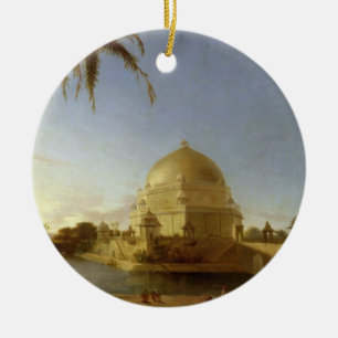 Tomb of Sher Shah, Sasaram, Bihar, c.1790 (oil on Ceramic Tree Decoration