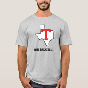 Tomball T Boys Basketball Texas light grey T-Shirt