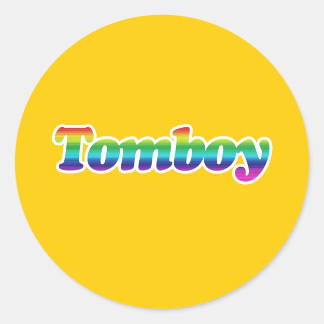 TOMBOY PRIDE CLASSIC ROUND STICKER (Front)