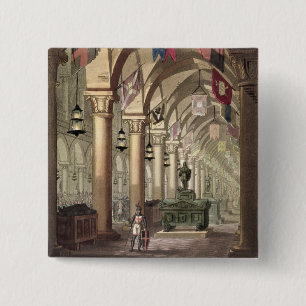 Tombs of the Knights Templar, c.1820-39 (aquatint) 15 Cm Square Badge