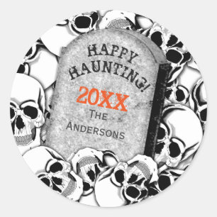 Tombstone and Skulls ID216 Classic Round Sticker