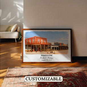 Tombstone Arizona Poster, Watercolor, Custom Poster
