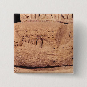 Tombstone depicting a fishing boat 15 cm square badge
