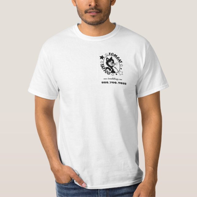 Tomcat Tattoo Basic white T-Shirt (Front)