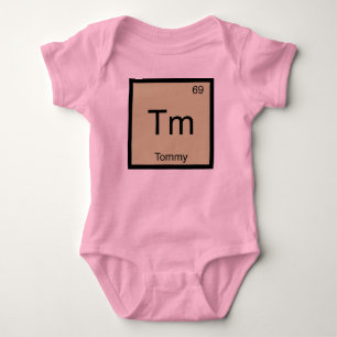 Tommy Name Chemistry Element Periodic Table Baby Bodysuit