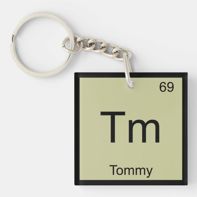 Tommy Name Chemistry Element Periodic Table Key Ring (Front)