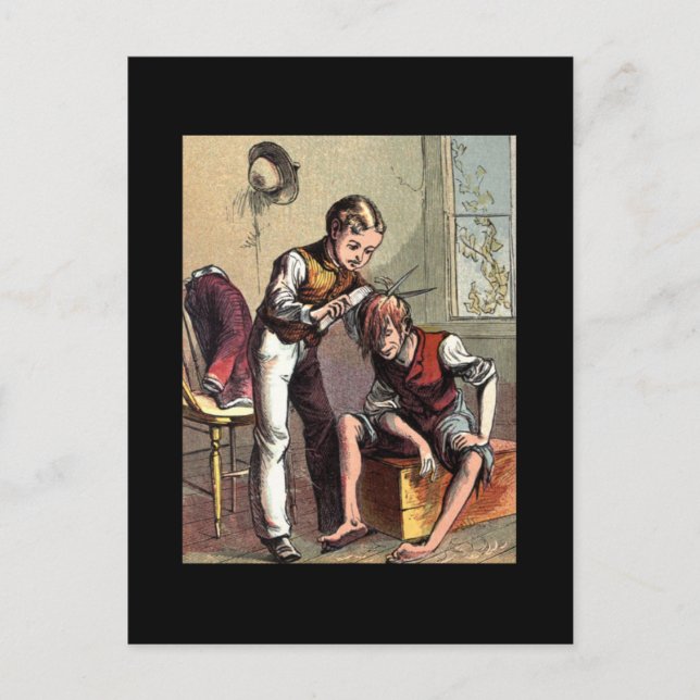 Tommy Tatters Gets A Haircut Postcard (Front)