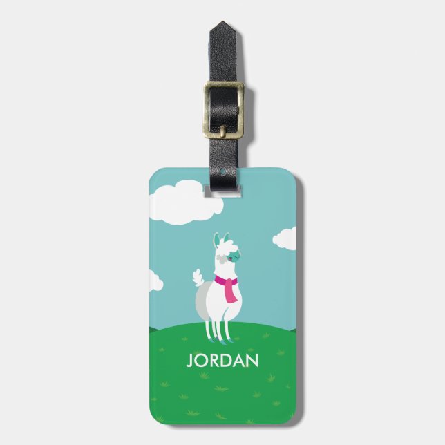 Tommy the Llama Luggage Tag (Front Vertical)