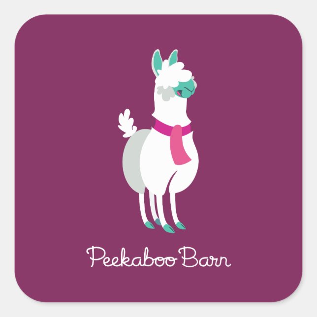Tommy the Llama Square Sticker (Front)