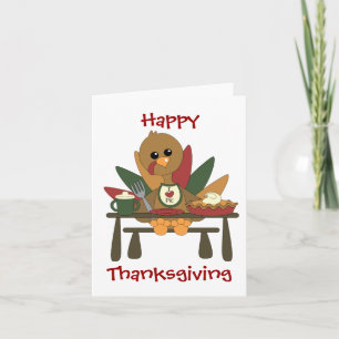 Tommy Turkey Loves Pie Holiday Card