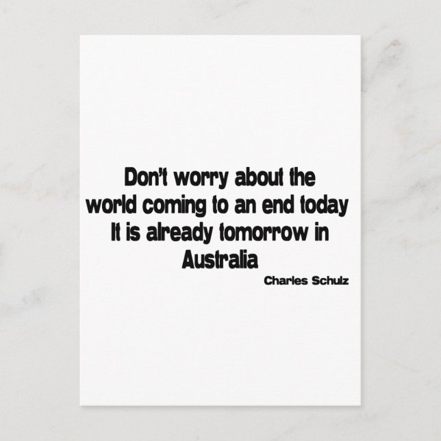 Tomorrow in Australia quote Postcard (Front)