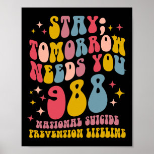 Tomorrow Needs You 988 Mental Health Awareness  Poster