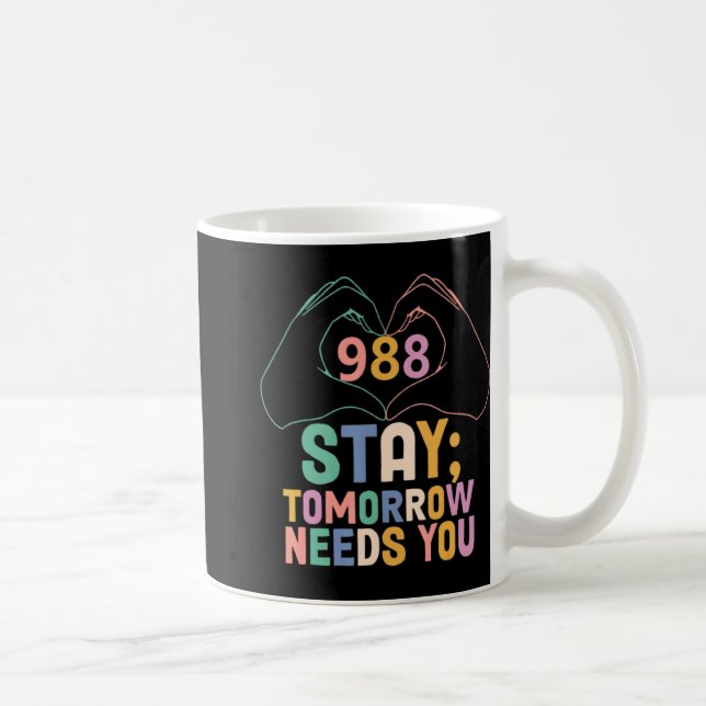 Tomorrow Needs You 988 Suicide Prevention Awarenes Coffee Mug (Right)