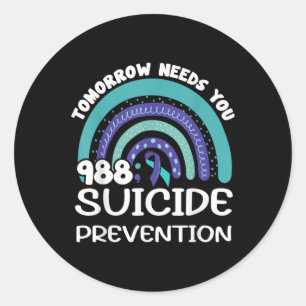 Tomorrow Needs You Rainbow Suicide Prevention Awar Classic Round Sticker