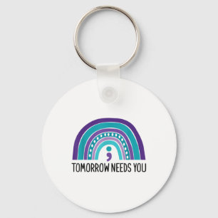 Tomorrow Needs You Semicolon Rainbow Suicide Preve Key Ring