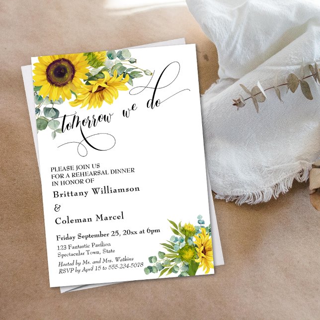 Tomorrow We Do Floral Rehearsal Dinner Invitation (Creator Uploaded)