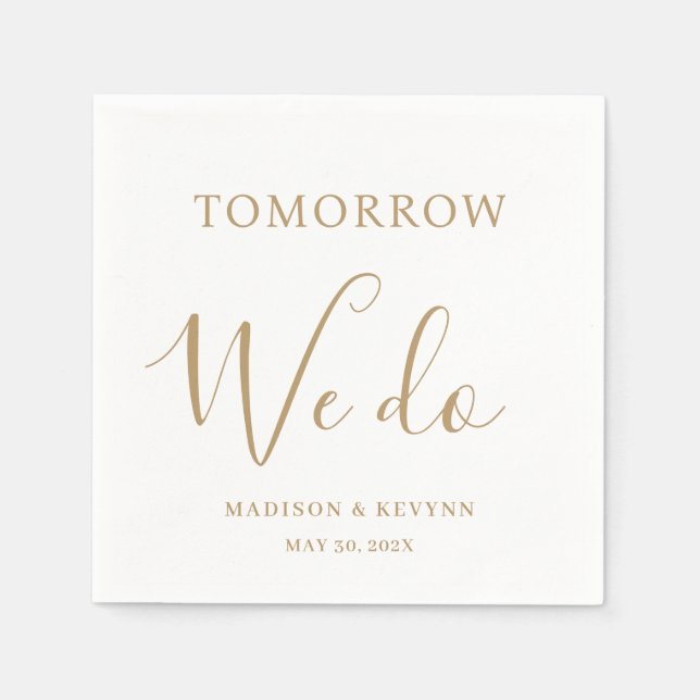 Tomorrow We Do Minimal and Chic | Wedding Napkins (Front)