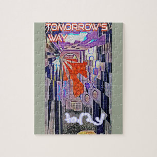 Tomorrow's Way Today Retro Future Art Jigsaw Puzzle