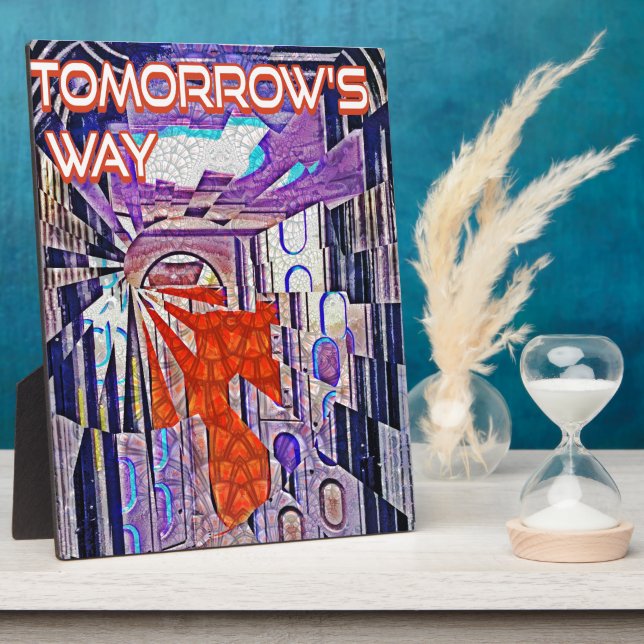 Tomorrow's Way Today Retro Future Art Plaque (Side)